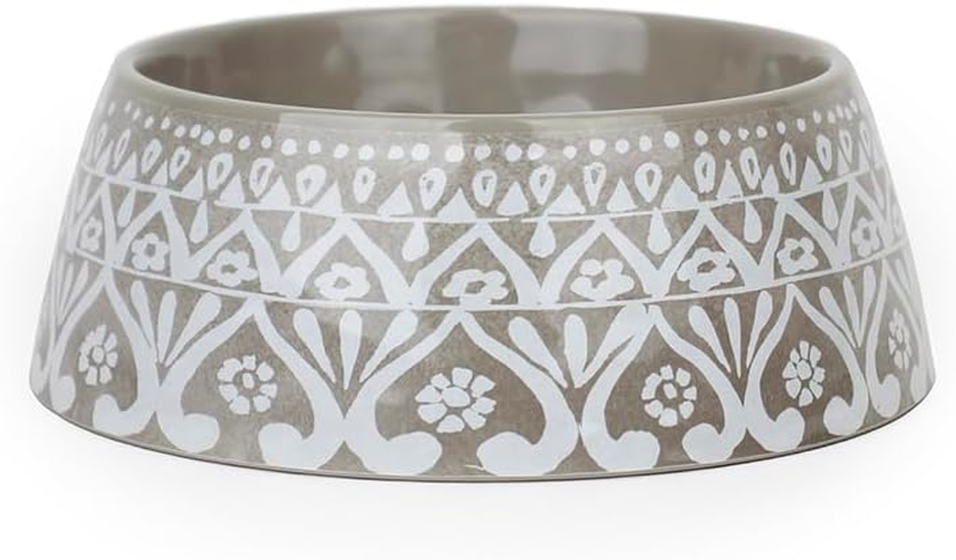 Barkley & Bella Dog Bowl Melamine Indi Medium, Brown - Dog Bowl, Gloss Finish, 100% Bpa-Free, Durable, Dishwasher-Safe, Non-Slip Base image number 1