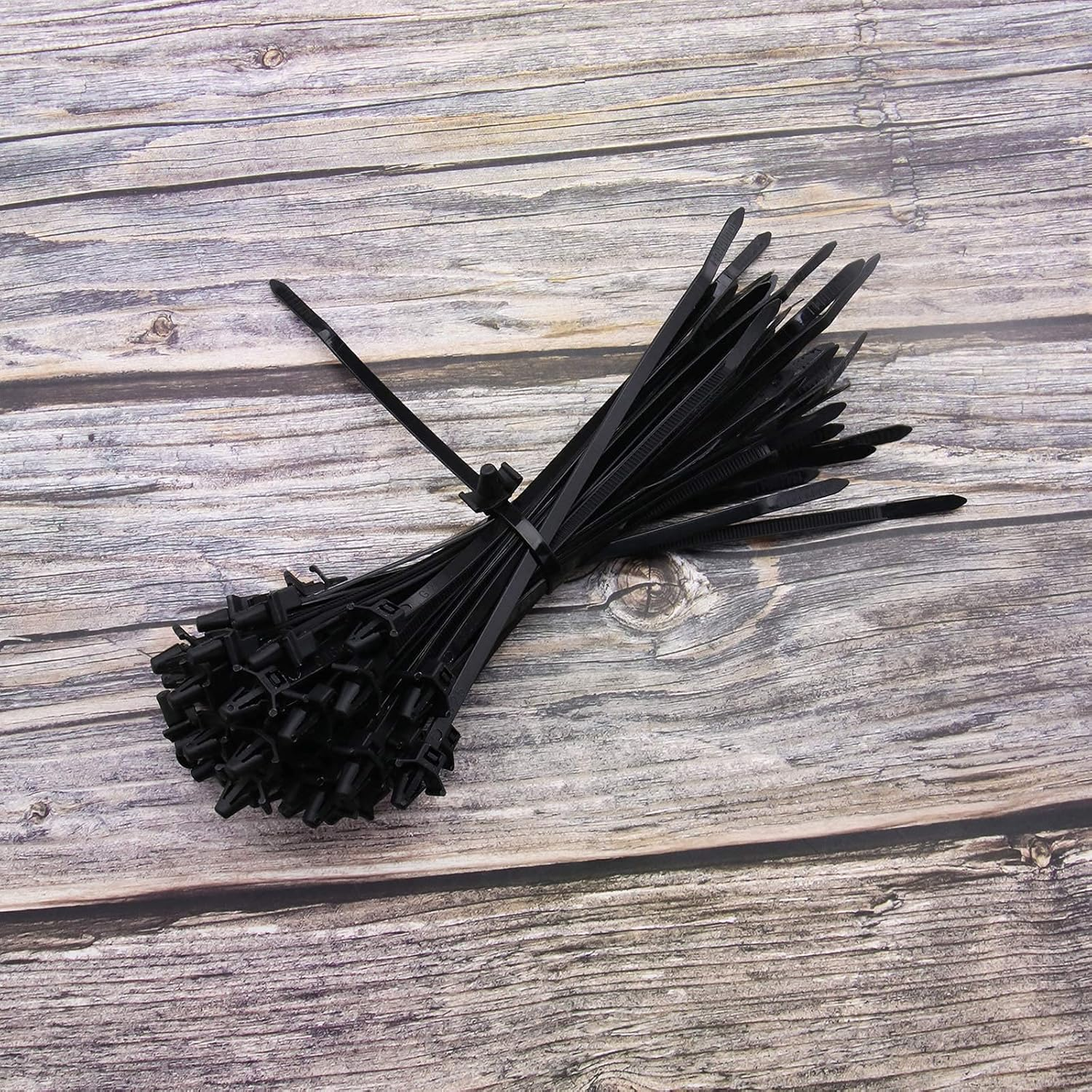 Emsea 100Pcs Push Mount Cable Ties Nylon Black 200X4.8Mm Fit Hole Diameter 4Mm-6Mm image number 1