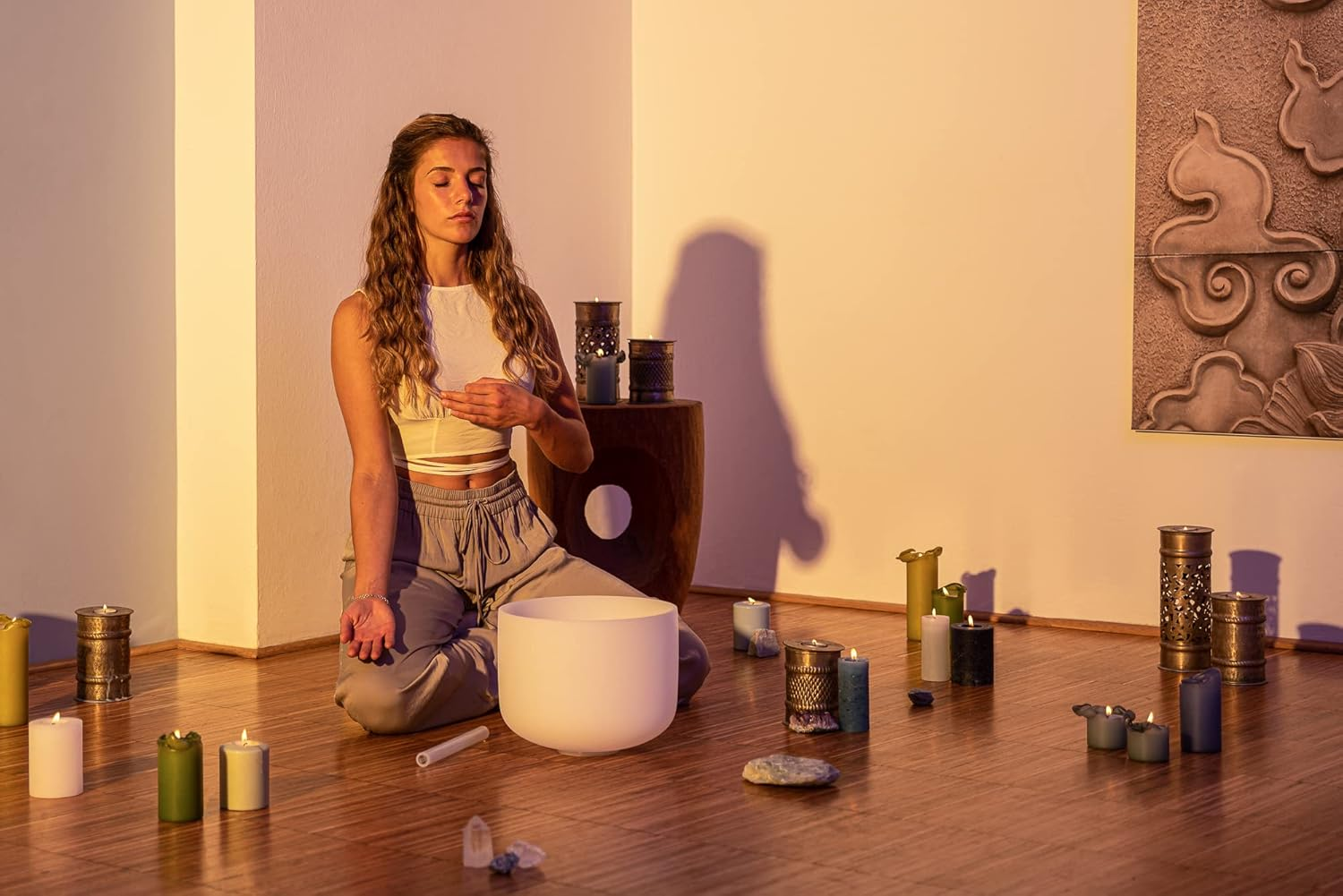 Meinl Sonic Energy Crystal Singing Bowl Resonant Rod/Mallet &Acirc;&euro;&rdquo; Silicone Coated Glass &Acirc;&euro;&rdquo; Pure, Clear Tone for Meditation, ASMR, Yoga or Sound Baths (CSBRL)