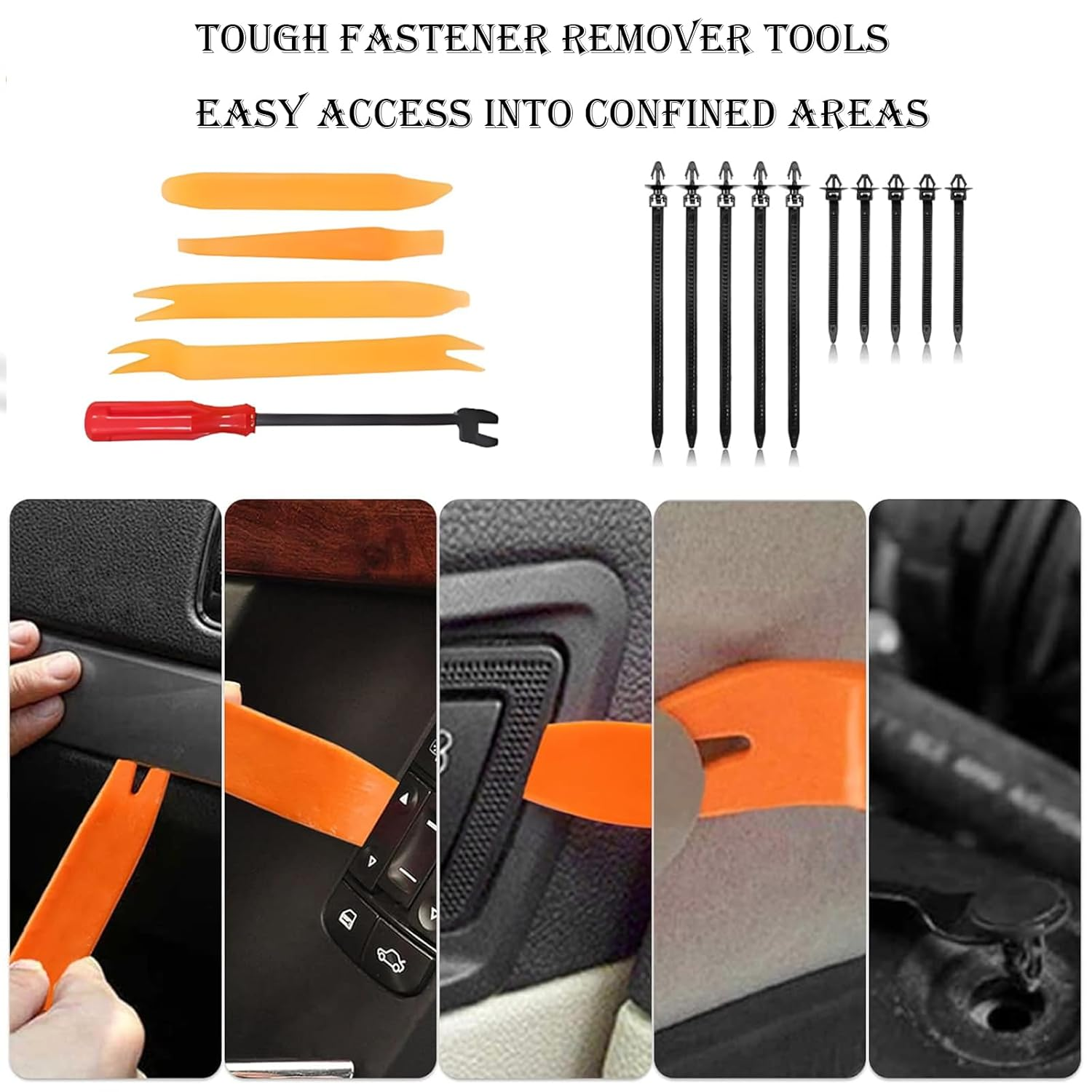 415PCS Auto Push Fastening Clips and Auto Fasteners Classification,Plastic Sales Rivets Expansion Screws Replace the Most Popular Size of Auto Sales Rivets Set-Door Trim Fender Clips+Disassembly Tool image number 5