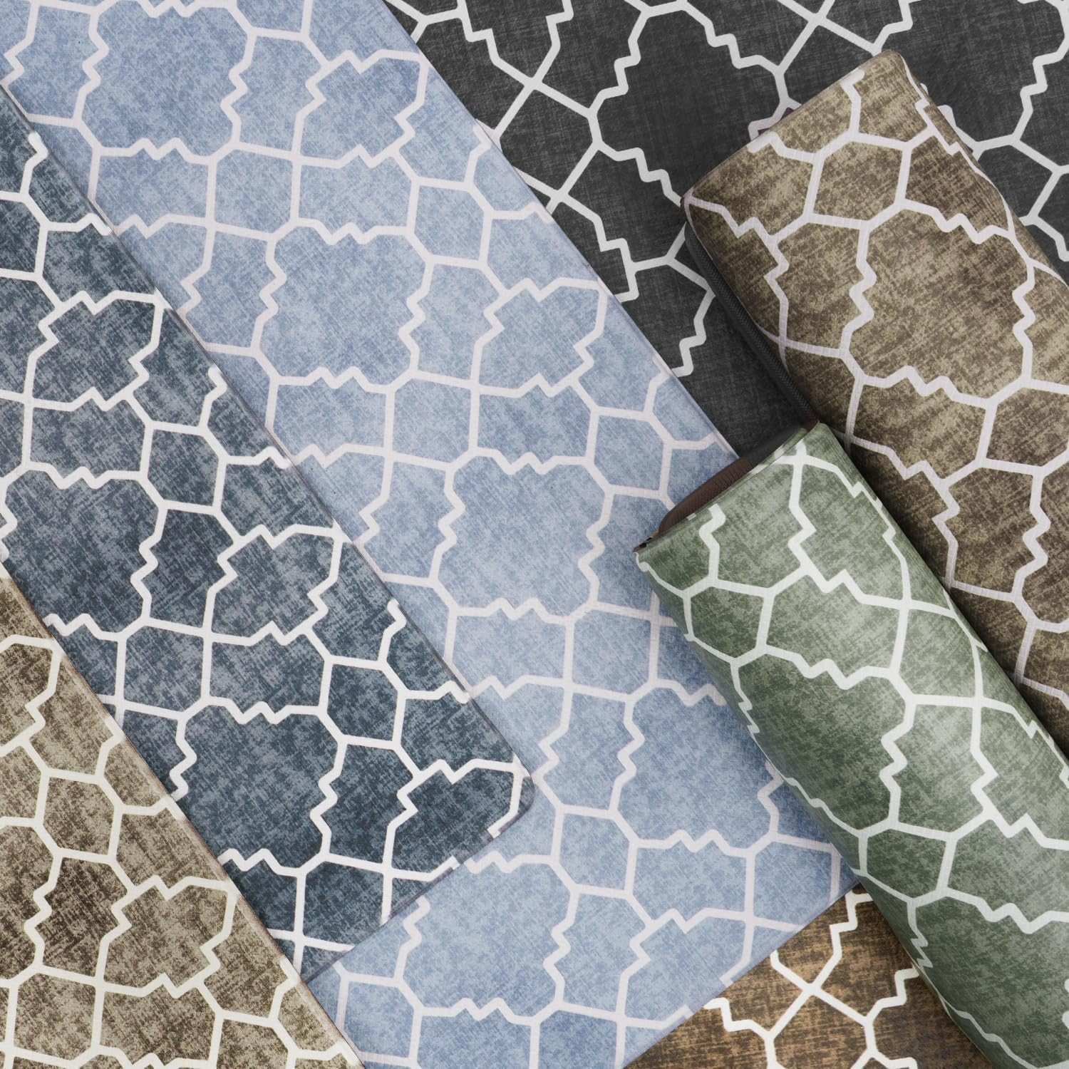 Anti Fatigue Kitchen Mat Set of 2 Non Slip Kitchen Mats for Floor Cushioned Kitchen Rugs Comfort Standing Mat Farmhouse Waterproof PVC Foam Kitchen Floor Mat Runner (Style U) image number 5