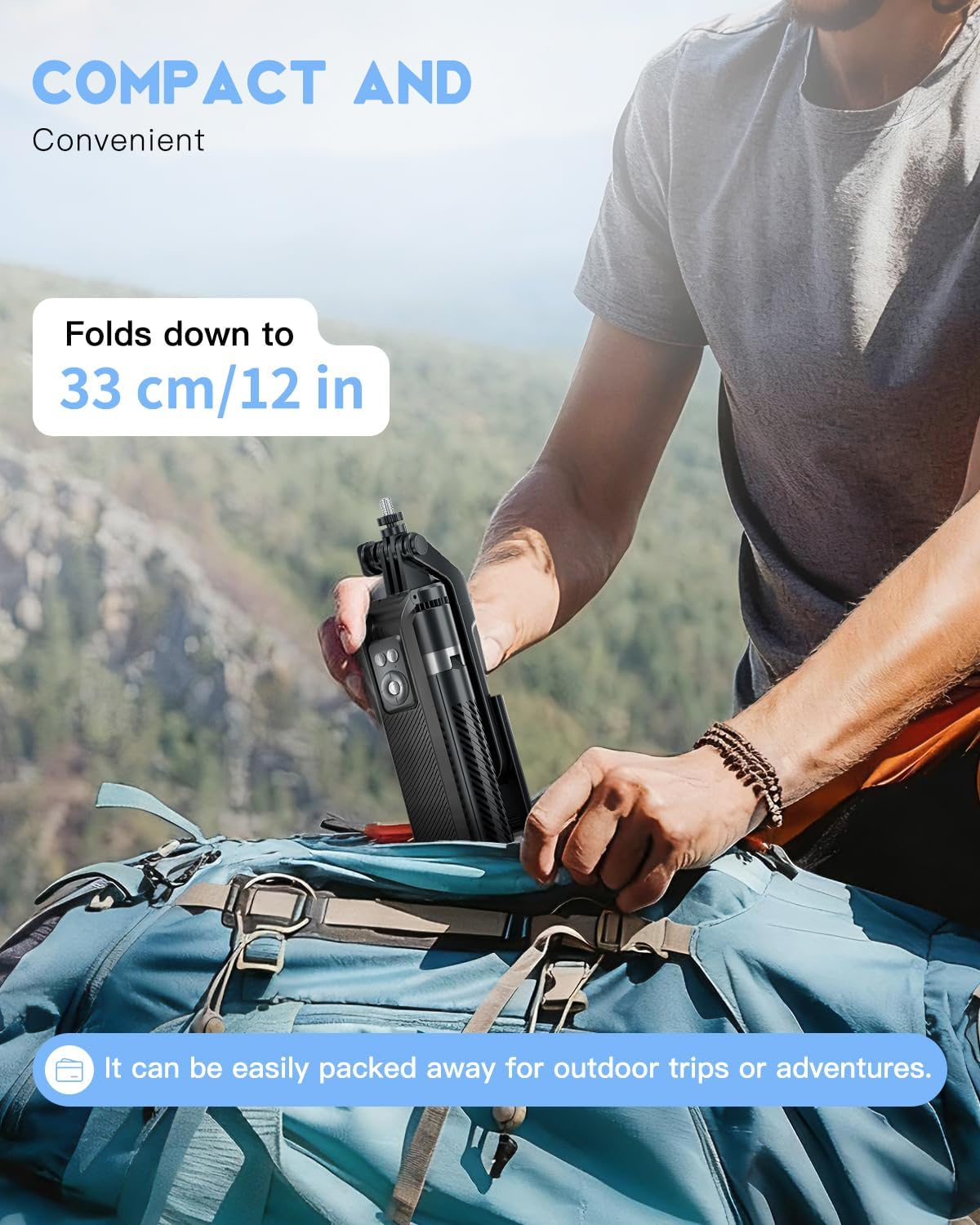 YLSD 70" Phone Selfie Stick Tripod with Remote, 360&deg; Stabilized Handheld Gimbal Tripod for Iphone/Android, Four-Corner Stability Extendable Camera Tripod for Live/Vlog/Photo image number 3