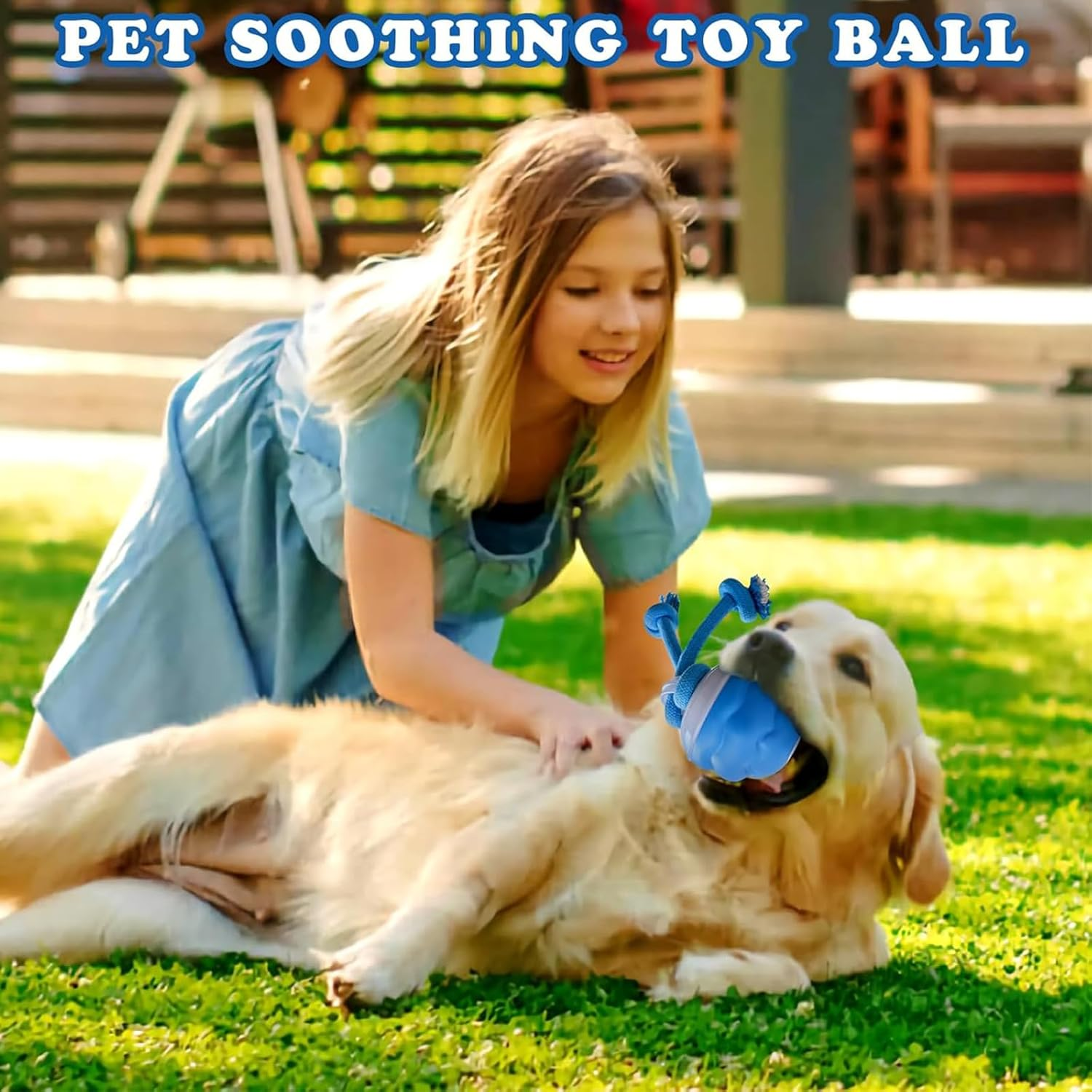 Interactive Dog Ball Toy, USB Rechargeable Squeaky Interactive Rolling Dog Toys Ball, Automatic Moving Dog Ball Chew Toy with Fun Rope for Small/Medium/Large Dog Cat Indoor/Outdoor Boredom Enrichment image number 1