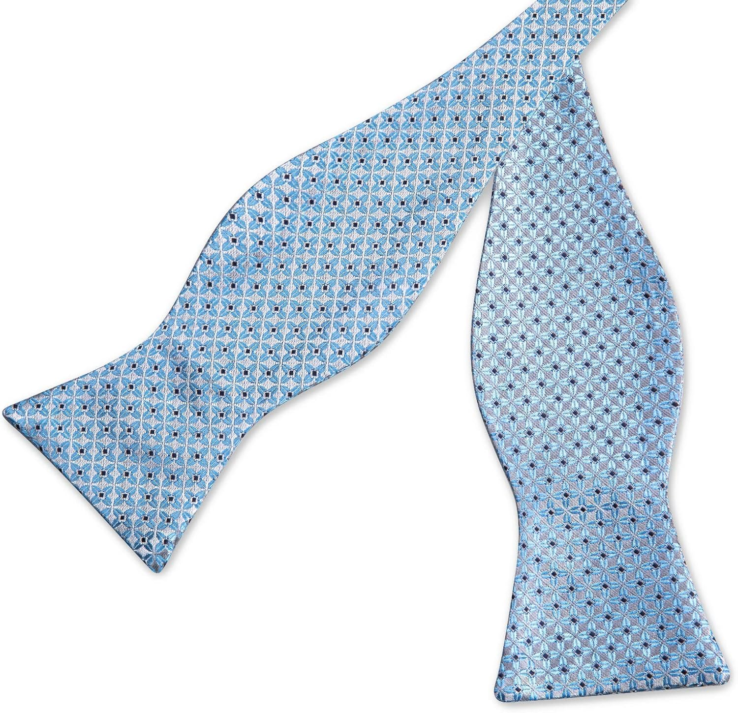 Dibangu Mens Silk Self Bow Ties,Woven Solid Striped Paisley Bowtie and Pocket Square Cufflinks Set for Men Tuxedo Wedding image number 5