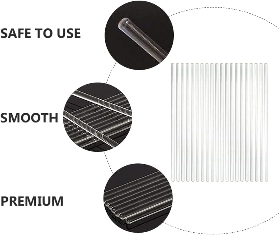 Mipcase Coffee Stir Sticks Glass Stirring Rod 20Pcs: Laboratory Stirring Stick Glass Stir Sticks Experiment Stirring Kit for Lab Science Education Coffee Stirrers image number 1