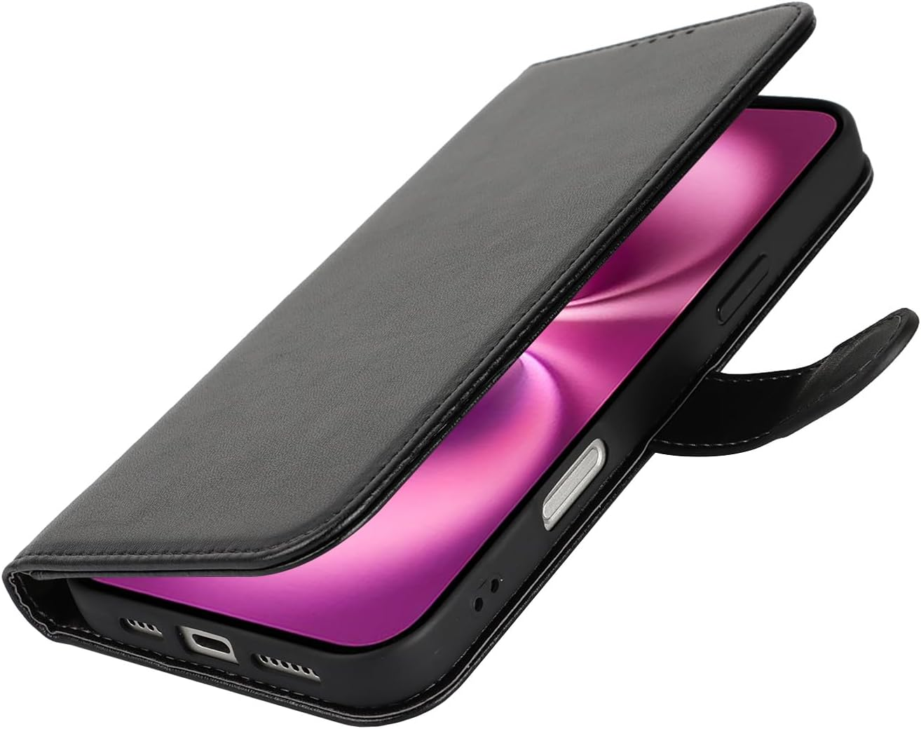 For Iphone 16 plus Case Phone Leather Wallet with Card Holders Slots Magnetic Flip Cover Purse Sunyoo Case Etui Portefeuille Pour Femmes Homme Coque Porte Feuille Carte for Iphone 16Plus Black image number 6