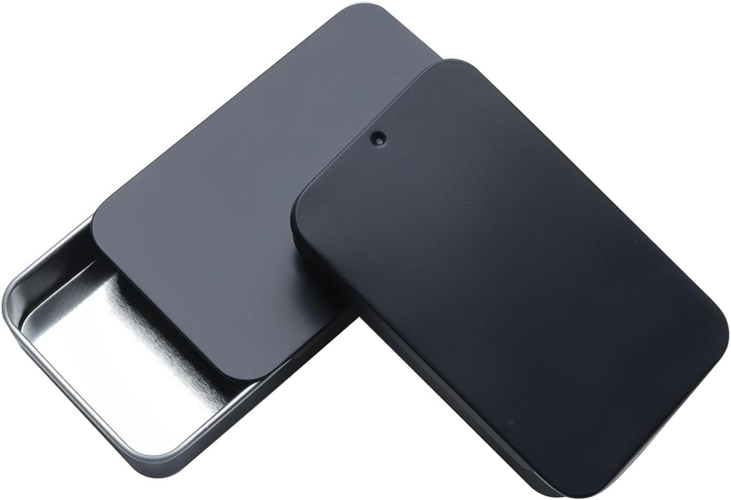 Kastetards 12Pcs Black Metal Tin Box Containers with Slide Lids,Mini Portable Metal Empty Tins Box,For Storage Candies,Solid Perfumes,Lip Balm,Jewelry Crafts,Pills(2.36 X 1.34 X 0.39 Inch) image number 5