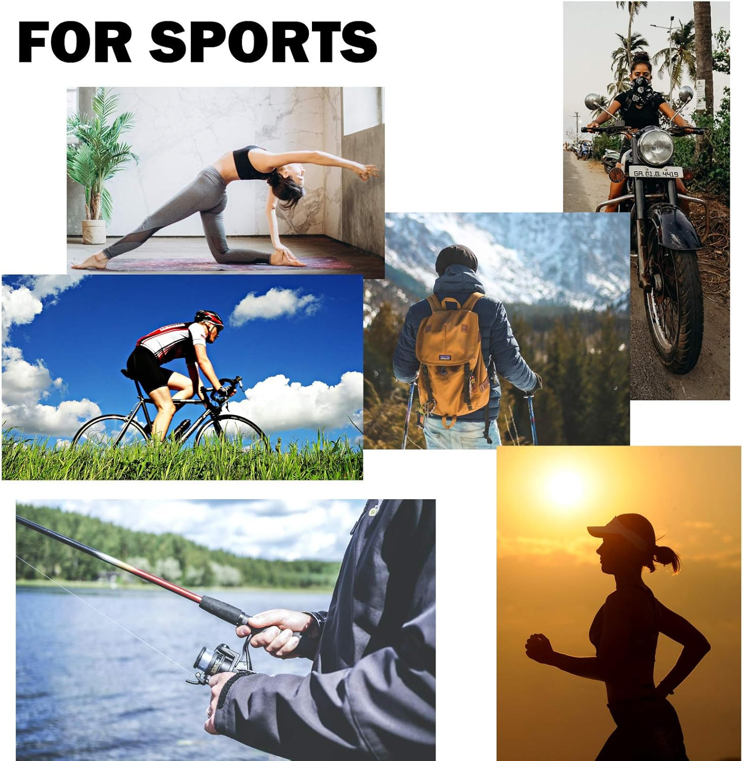 SMEHCF 4 Headband Bandana Balaclava Half Face Mask Shield Head Hair Scarf Neck Gaiter Hat Multipurpose for Women Men Breathable Reusable Washable Camo Cashew Flower Black Grey - 4 Colorful Flower image number 3