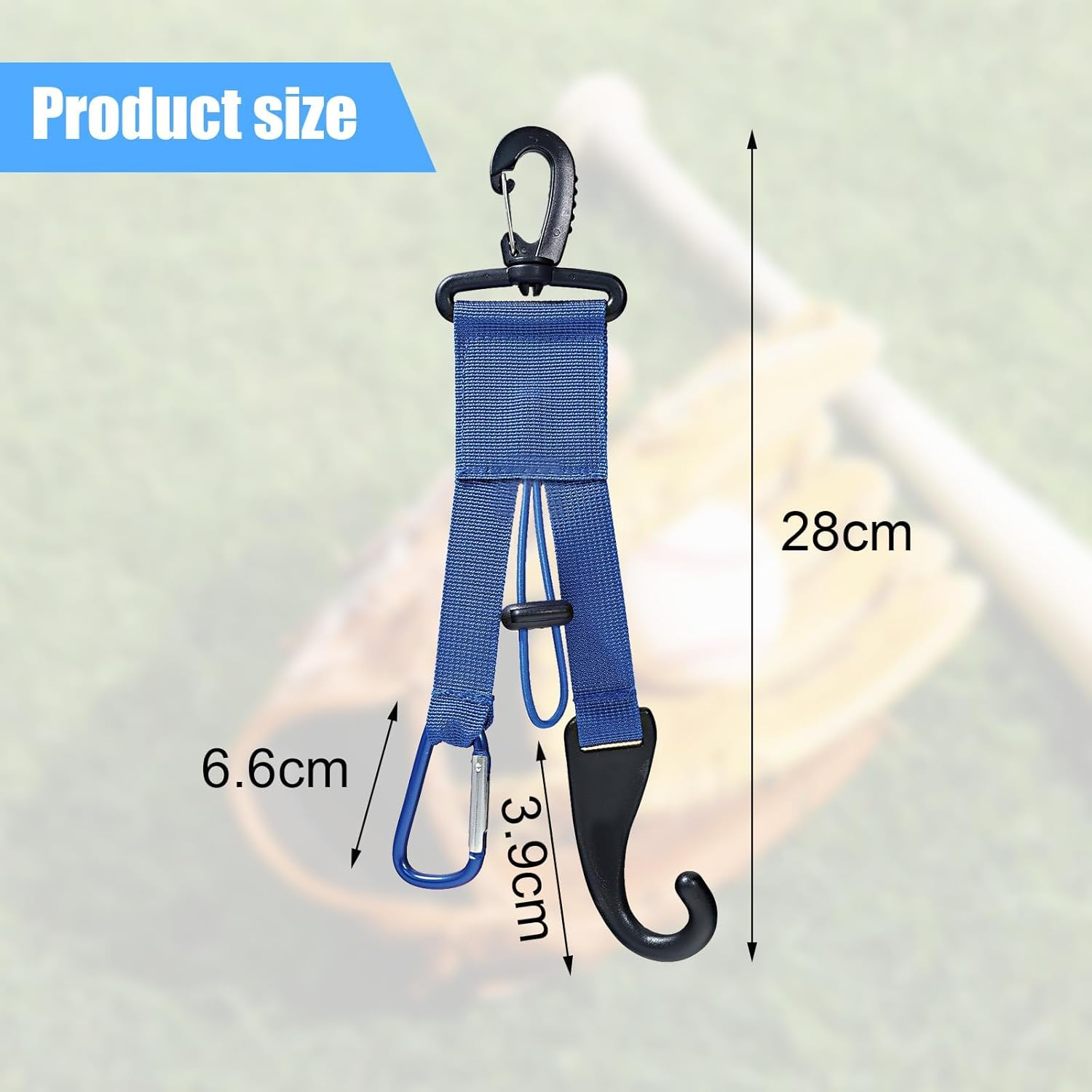 JDFHFGB Baseball Softball Gear Hanger,3 in 1 Dugout Organizer Baseball Bat Holder with Glove Clip and Helmet Hook for Badminton Baseball Softball Fence Bag Bottle Training Hiking Camping Accessories - Black image number 6