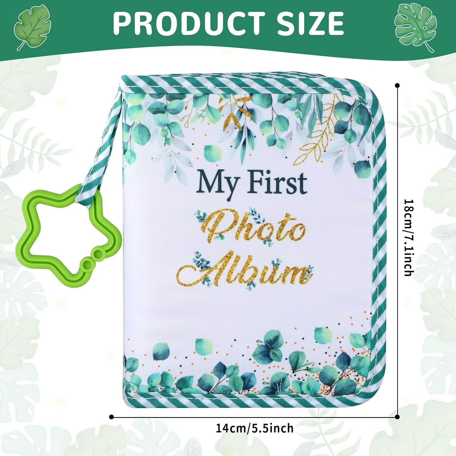 Baby'S My First Family Album Soft Photo Cloth Book Eucalyptus My First Book of Photos Greenery Baby Memory Album Gift Holds 4X6 Pictures for Babies Newborn Toddler & Kids Baby Shower image number 2