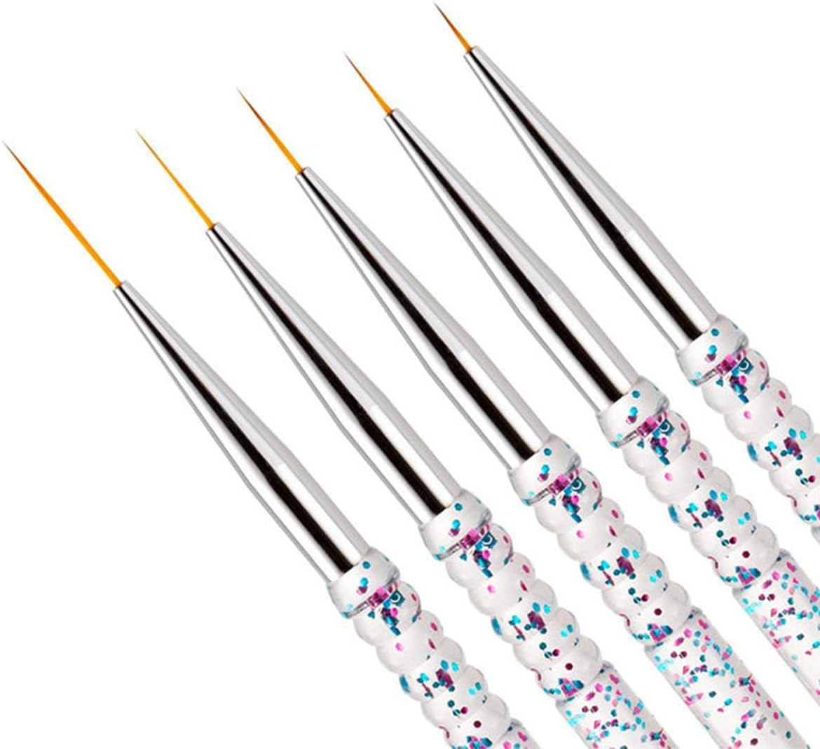 Nail Dotting Tools Kit - 10 Pcs, 5 Double-End Tools, 5 Nail Liner Brushes - C-10Pcs image number 2