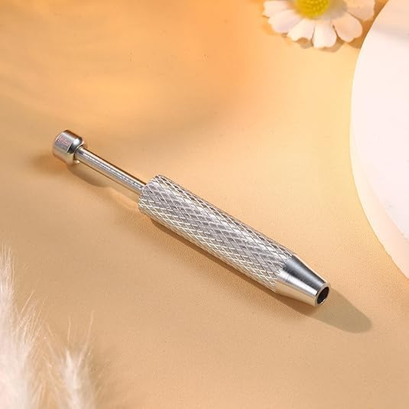 2 Pcs Piercing Ball Grabber and Piercing Changing Tool - Stainless Steel 4-Prong Tweezers - Suitable for Jewelry Making, Small Parts Pickup, and Piercing Ball Screw Tool (Silver) image number 2