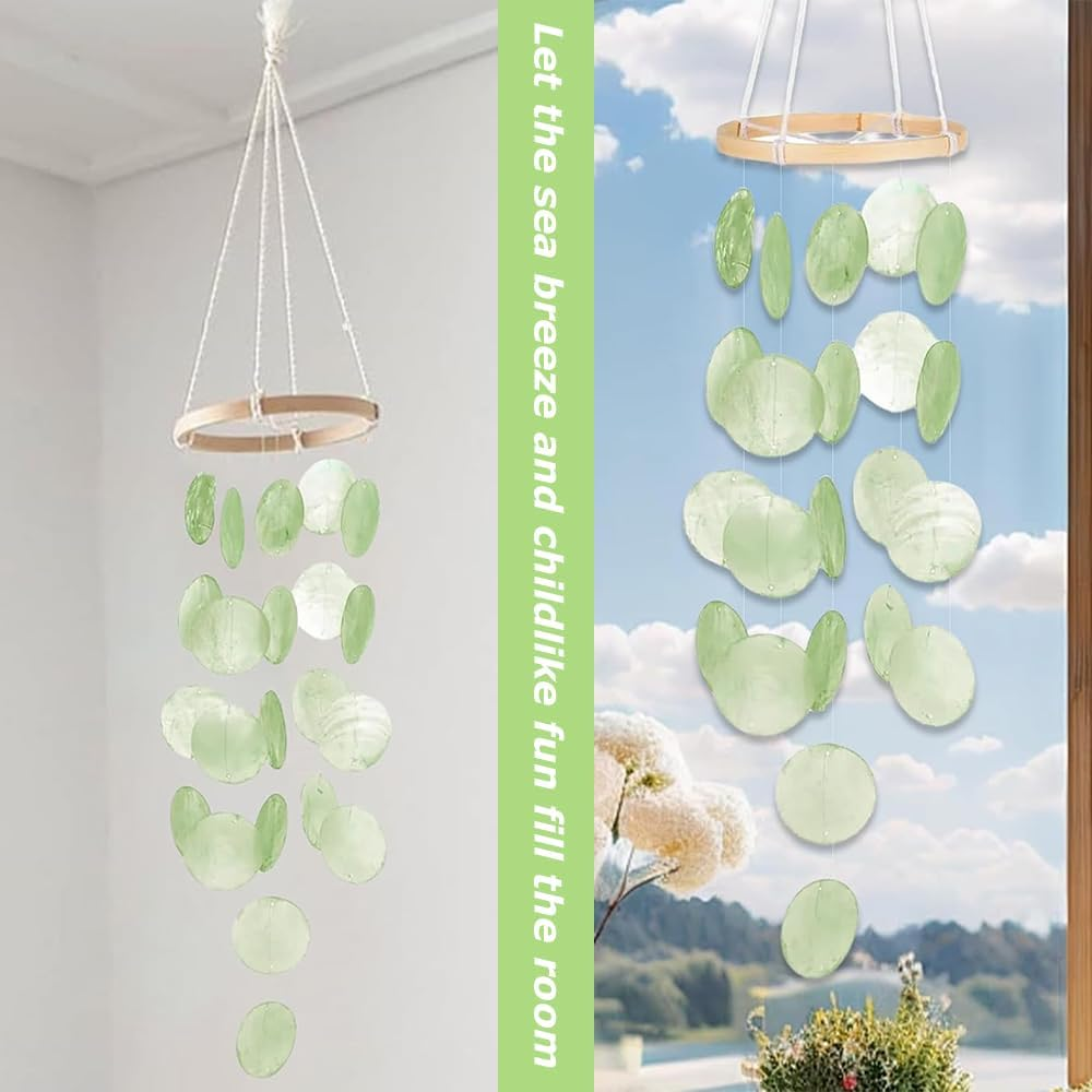 Shell Wind Chimes, Boho Decoration Dream Catcher, Ocean Theme Wind Chimes, Sunroom Hanging Ornaments,Creativity Garden Hanging Decoration, for Patio, Lawn, Yard image number 3
