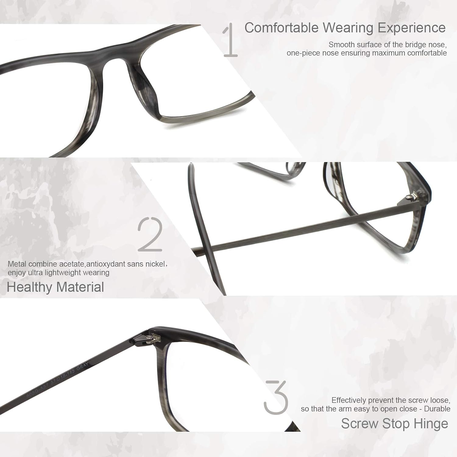 Eyeglasses Frames for Men 54 Vintage Designer Glasses Men Women Non  Rectangle Frames image number 3