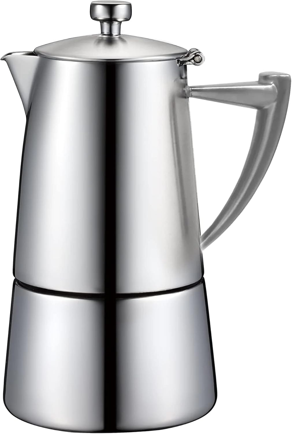 CUISINOX Roma Satin Stainless Steel Moka Pot Stovetop Espresso Maker, 6-Cup