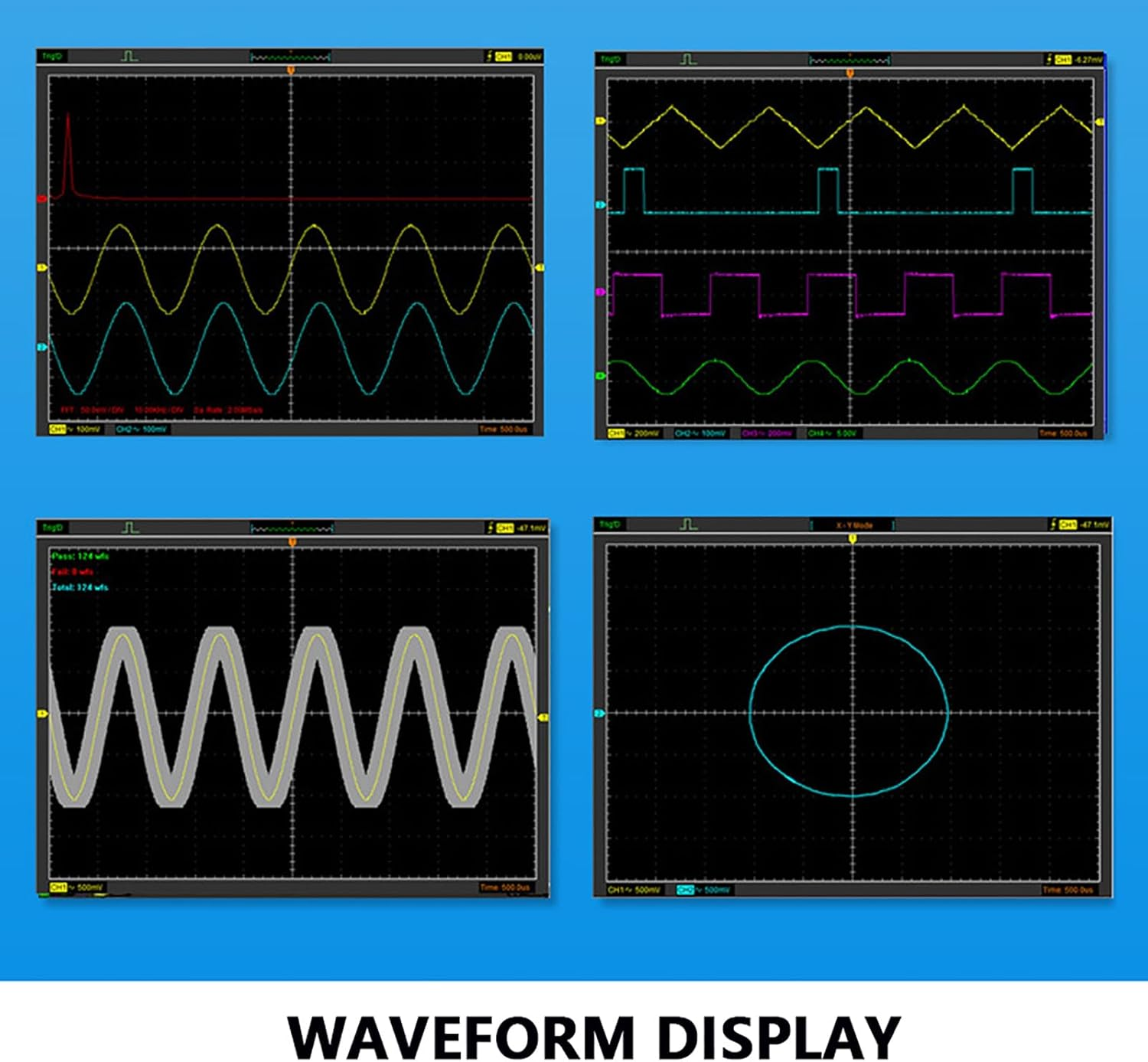 4 Channel Oscilloscope Kit, Digital 70Mhz PC USB Oscilloscope,Hantek 6074BC 1Gsa/S, 2Mv-10V/Div DIY Oscilloscope Kit image number 3