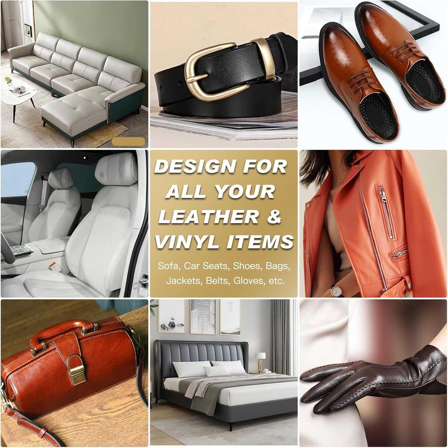 SEISSO Light White Leather Repair Kit for Furniture, Leather Recoloring Balm, Vinyl Repair Kit with Mink Oil Car Interior for Scratches, Shoes, Car Seat image number 2