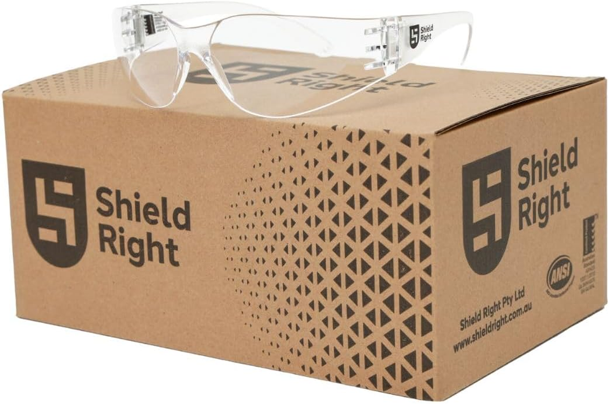 Shield Right 12 Pack Classic Safety Glasses, Clear, Smoke/Tinted, Amber, Anti-Scratch Coating, anti Fog, Eye Protection, Impact Resistant Lens image number 3
