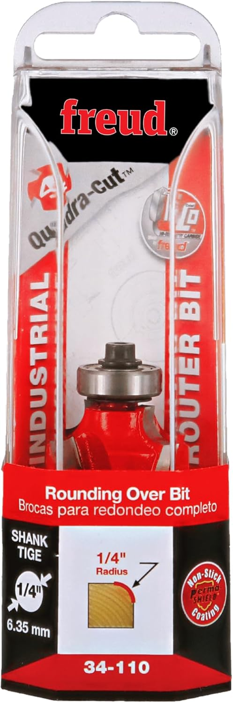Freud Quadra-Cut round over Router Bit 1/4In Radius 1/4In Shank image number 2