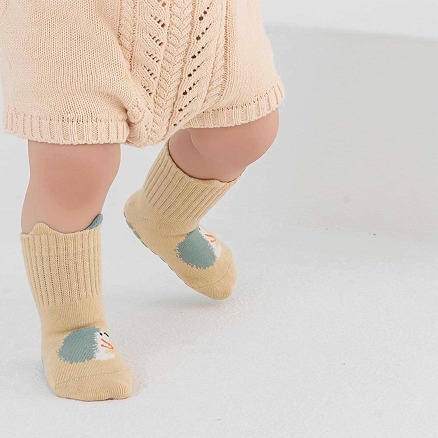 6 Pairs Baby Toddler Grip Socks Non Slip Crew Cute Seamless Cotton Ankle Socks for Baby Boys Girls Infants Kids S/M/L image number 4