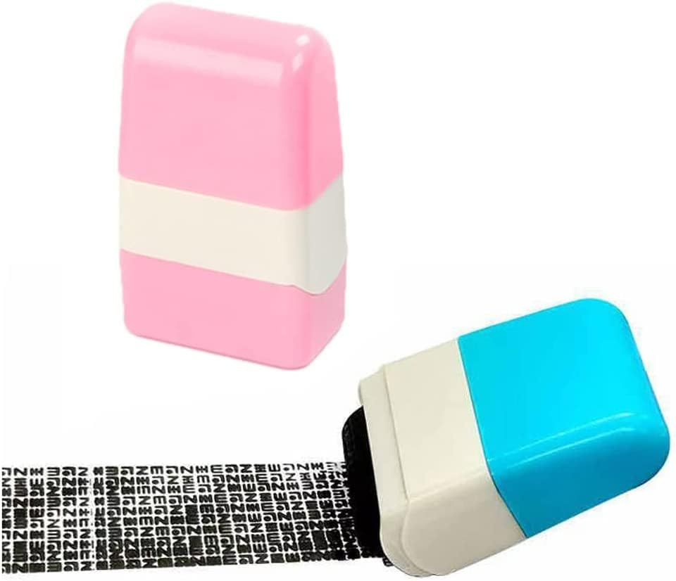 2Pcs Identity Theft Stamp,Identity Protection Roller Stamps Identity Prevention Theft Stamp Rolling Security Stamp,Identity Theft Protection Stamp,Identity Prevention Theft Stamp Security Roller Stamp image number 1