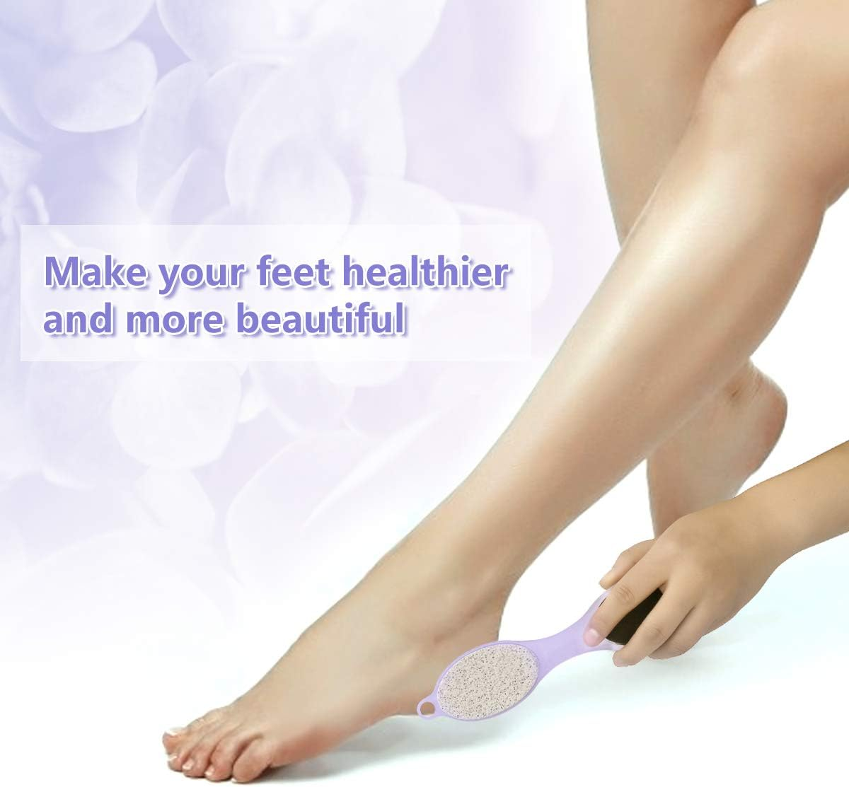 Fangze Pumice Stone Brush for Feet - 2 Pack Foot Brush Scrubber 4 in 1 Foot File Pedicure Paddle Kit for Foot Care (Lilac and Blue) image number 5