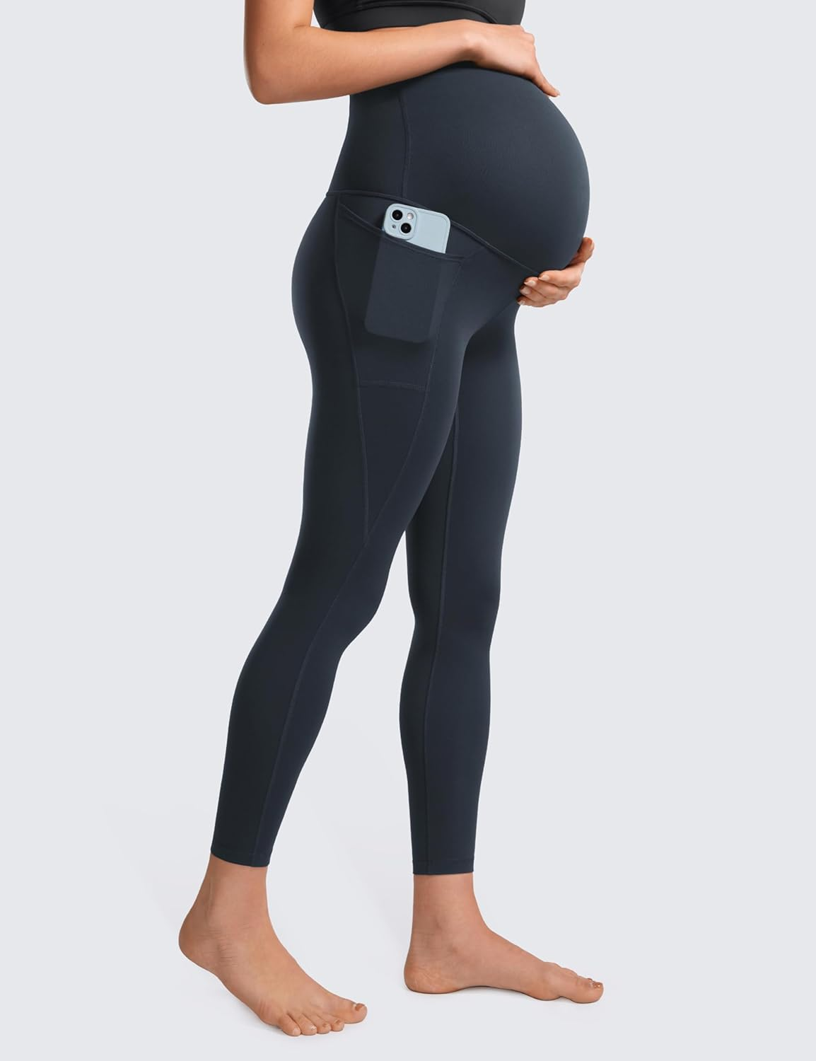 CRZ YOGA Womens Butterluxe Maternity Leggings with Pockets 25" - Workout Activewear Yoga Pregnancy Pants Buttery Soft