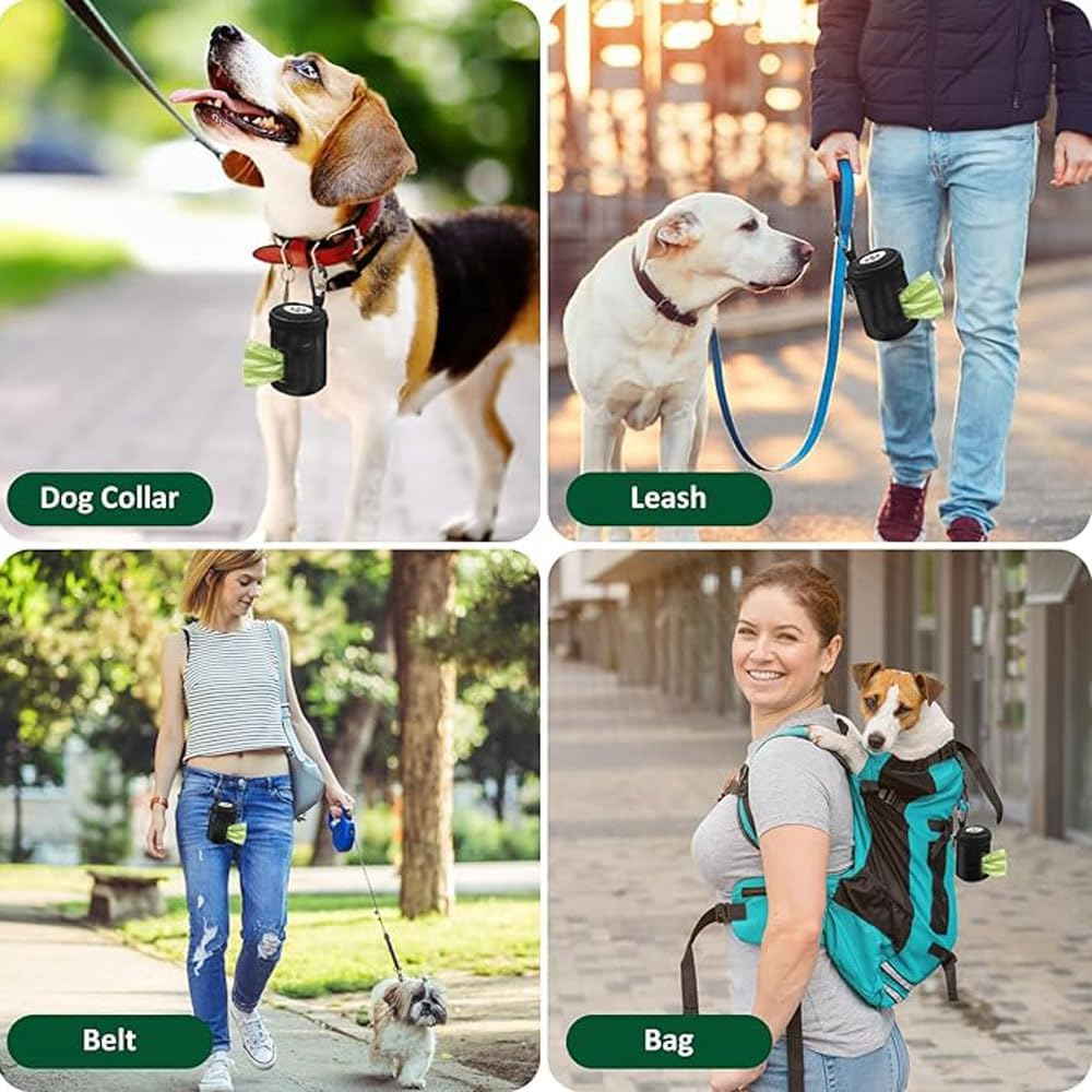 Dog Poop Bag Holder Dispenser for Leash, Compact Waste Bag Organizer and Carrier with 1 Roll Eco, Friendly Pet Trash Bags, Hands Free Doggy Poop Bag Clip for Walking, Training, Travel image number 5