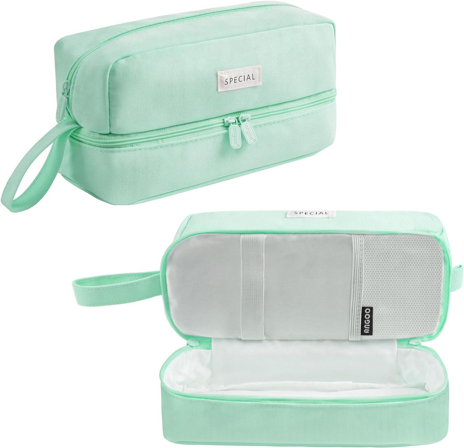 Pencil Case, Large Pencil Case with 2 Compartment, Pink Aesthetic Pen Bag with Double Zippers, Back to School Supplies for Kids Adult Boys Girls Student