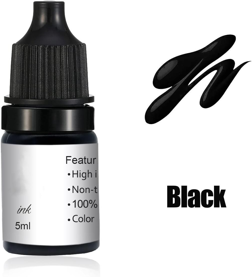 New 5Ml Permanent Makeup Pigment Ink Eyebrow Lip Microblading Tattoo Cosmetic Natural Color for Machine (Black Brown) - Black Brown image number 4