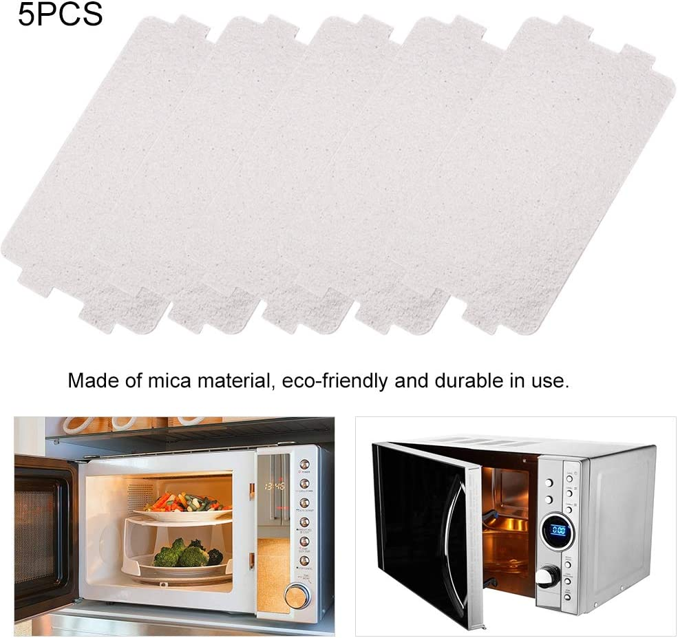 5 PCS Waveguide Cover, Universal Microwave Oven Mica Plate Sheet, Microwave Oven Repairing Replacement Part for Home Kitchen Office Restaurant Microwave Replacement Accessory