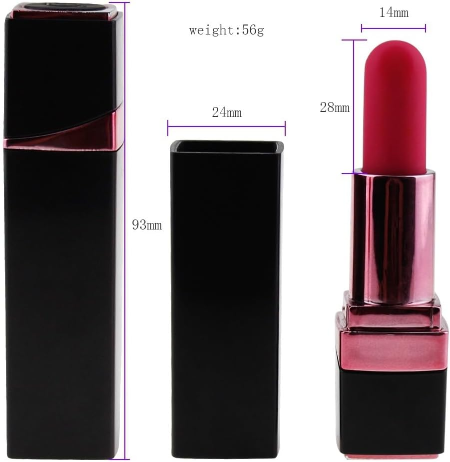 Women'S Portable Rechargeable Lipstick Multi-Frequency Powerful Vibration Tool Black image number 3