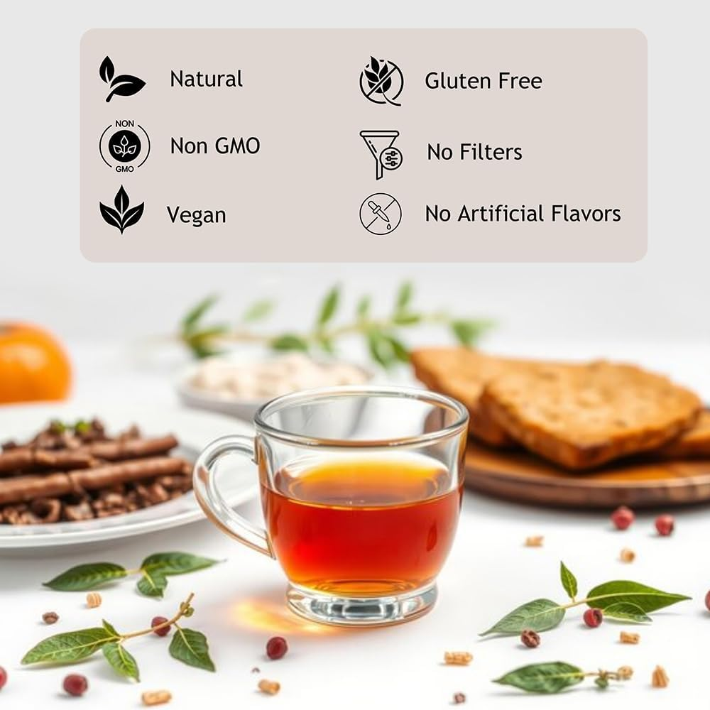 Ashwagandha Root Loose Leaf Tea 100 G | Withania Somnifera for Herbal Tea | Naturally Dried Ashwagandha Herb (Indian Ginseng) | Ideal Particle Size for Brewing Tea by Hebhac Herbals image number 5