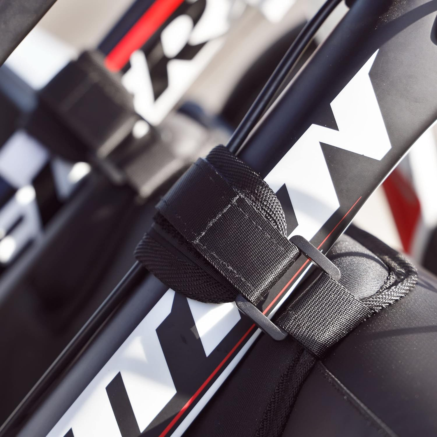 Cyclingdeal Tailgate Bike Pads for 2 Bikes 24.5&rdquo; Wide - Bicycle Rack Cover for Pickup Truck Car Carrier for MTB Mountain Road Bike Extended Straps Fit Oversized Bike Frame Tubes image number 2