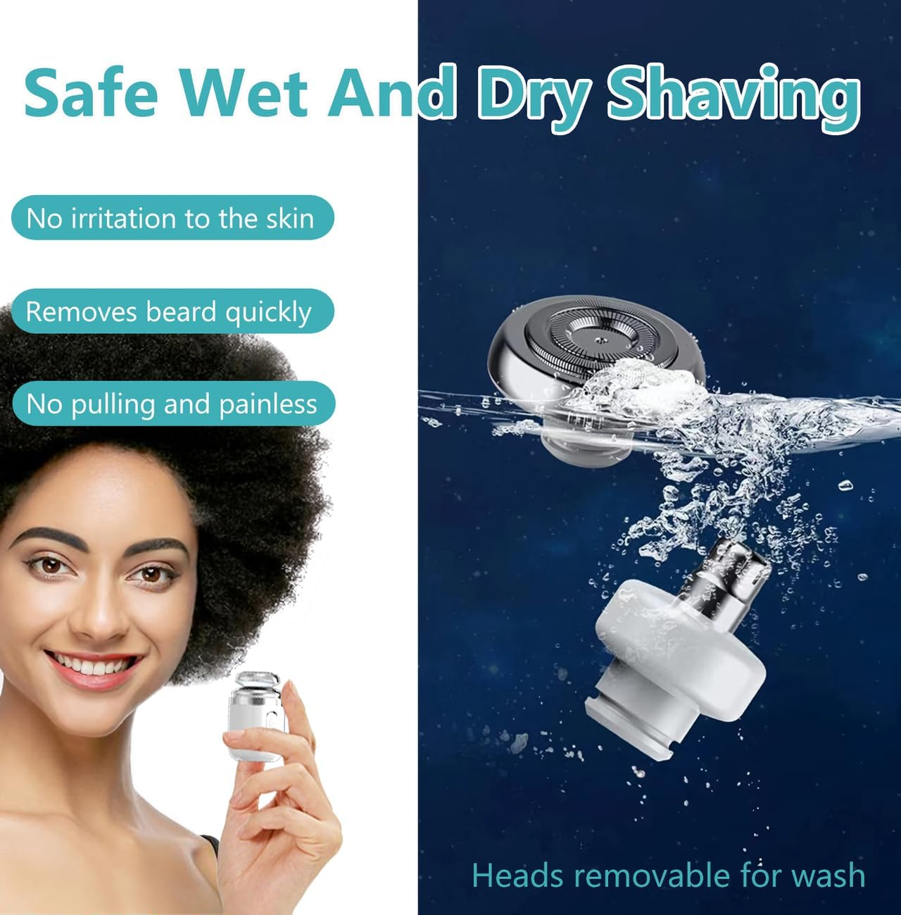 Reelau Flawless Facial Hair Remover for Ladies, Electric Travel Razor for Women Painless Removal of Facial Hair Rechargeable Mini Travel Trimmer for Women Travel Essentials Razor for Sensitive Skin image number 1