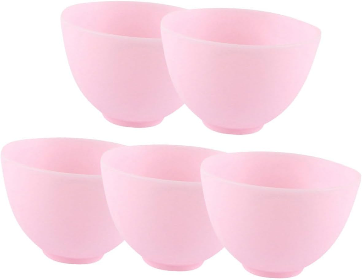 Healeved 5Pcs Silicone Mask Mixing Bowl DIY Mask Bowl Facial Beauty Salon Tool Mixing