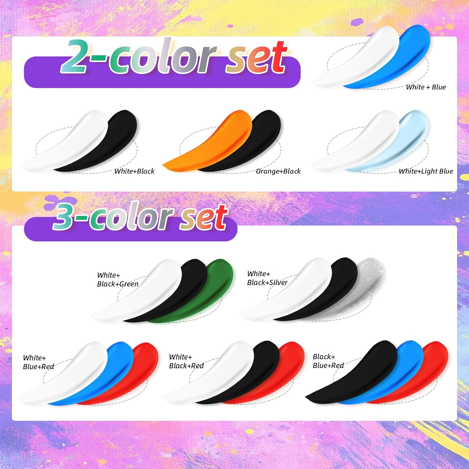 YBUETE 3Pcs Face Body Paint, Professional Paint for Halloween Cosplay Costume Party, Full-Coverage Multi-Color Cream Makeup Body Paint for Adult Halloween Cosplay SFX Makeup Paint (White+Black+Red) image number 5