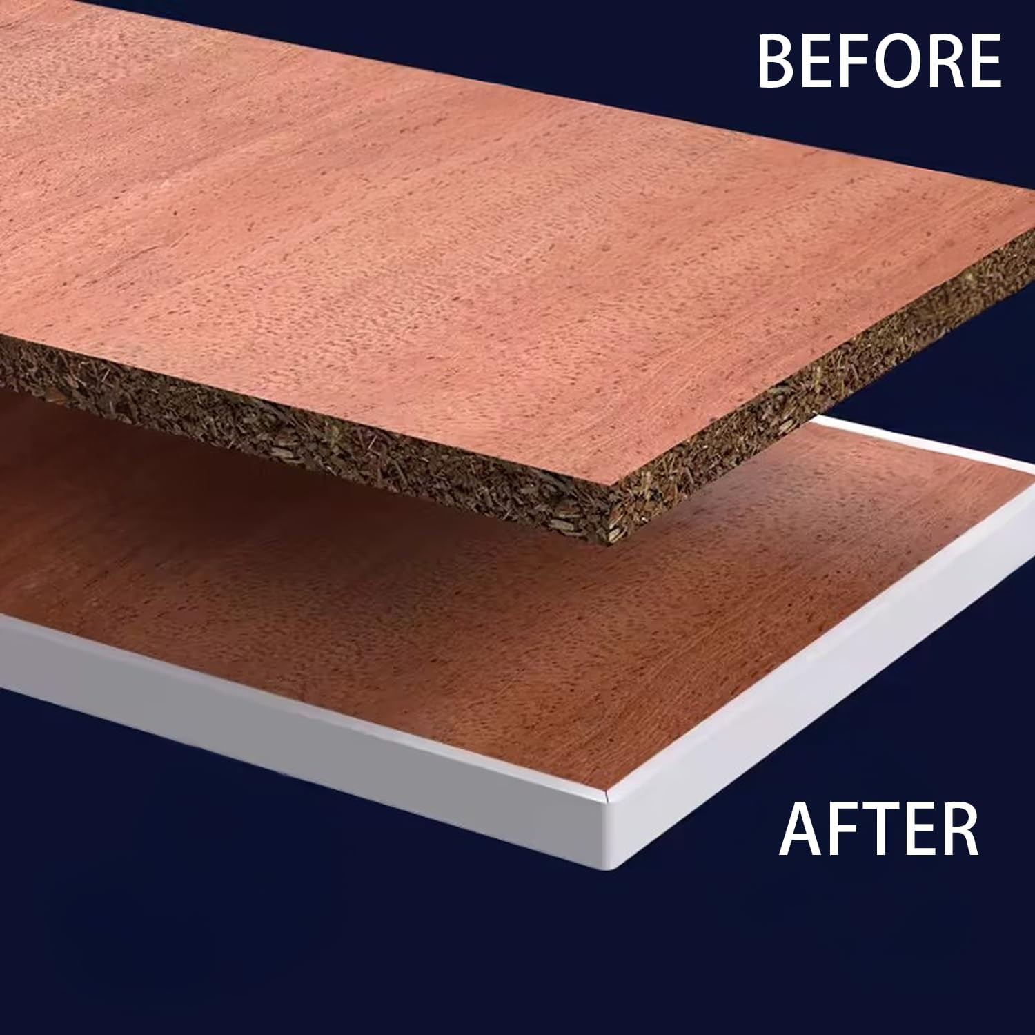 Edge Protector for Cabinets, Desk, and Furniture &ndash; White TPE Self-Adhesive Edge Banding Tape, Compatible with Various Surfaces, 5M Length, Width 16Mm，Easy to Apply &ndash; CRFY image number 2