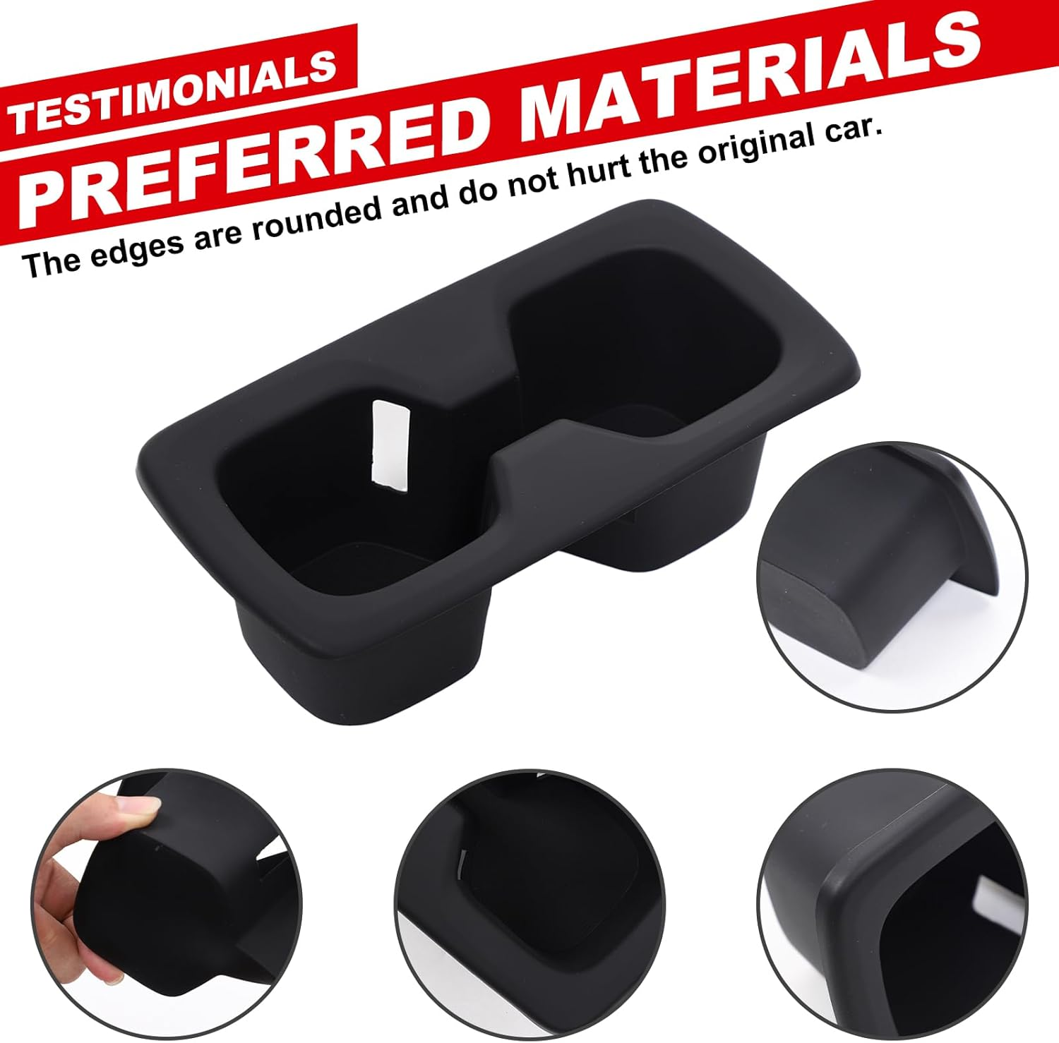 Yinaniutos Cup Holder Insert Compatible with Toyota Land Cruiser 250 Prado J250 LC250 2024 2025 | Soft Silicone Console Cup Liner | 1PC Set (Rear Row) image number 4