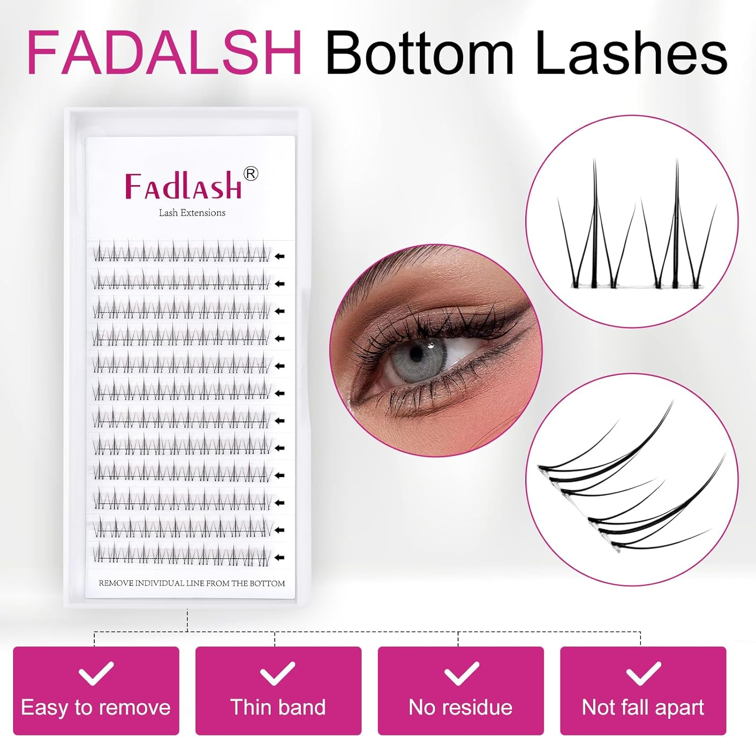 Cluster Lashes Bottom Eyelashes Individual Lashes 144 Pcs Soft DIY Lash Extensions Soft Lash Clusters Lighweight Eyelash Extension Clusters Easy to Apply False Eyelashes (Bottom, JX10)