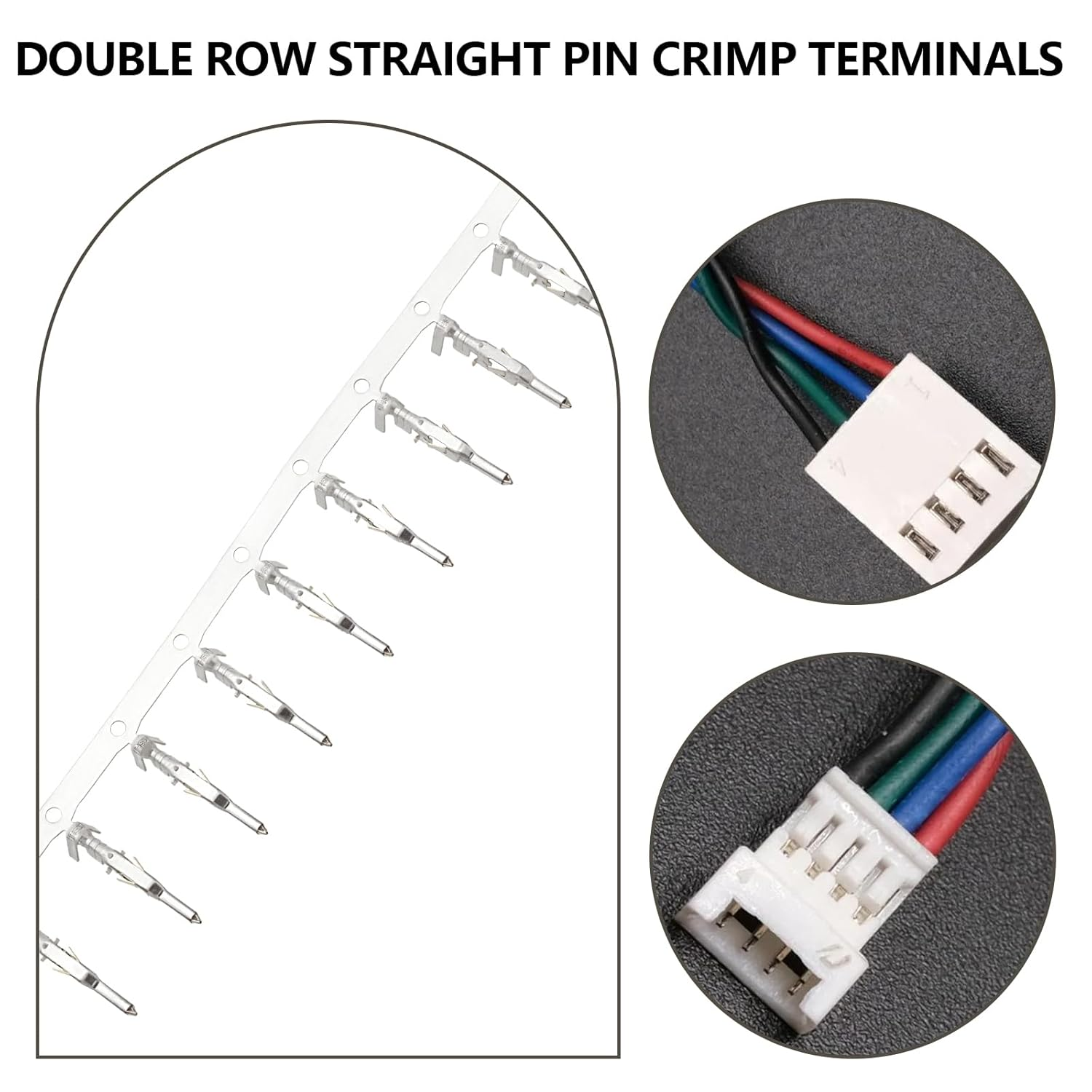 Emagtech 100Pcs 5559 4.2Mm Crimp Terminals Crimp Connector W2W Wire-To-Wire Crimp Connectors 39000040 Compatible with Molex Mini Compatible with Jr. Style image number 5
