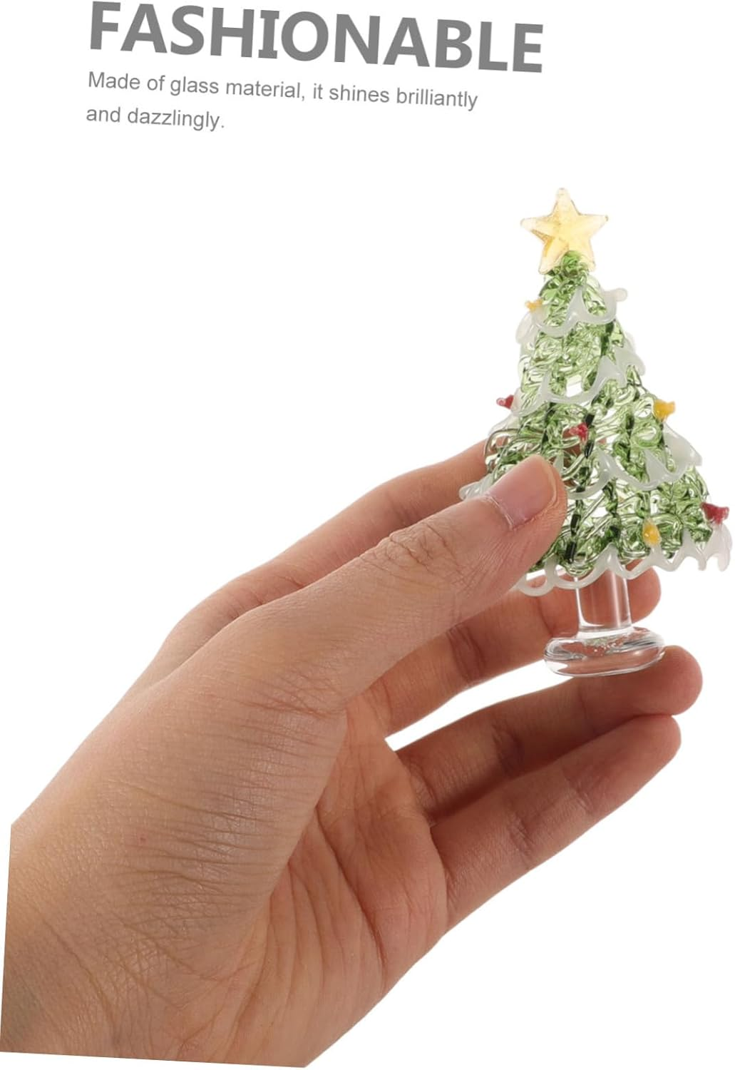Crystal Glass Christmas Tree Ornament Small Holiday Table Decoration for Festive Celebrations Elegant Pine Tree Centerpiece for Dining and Desk Decor image number 5