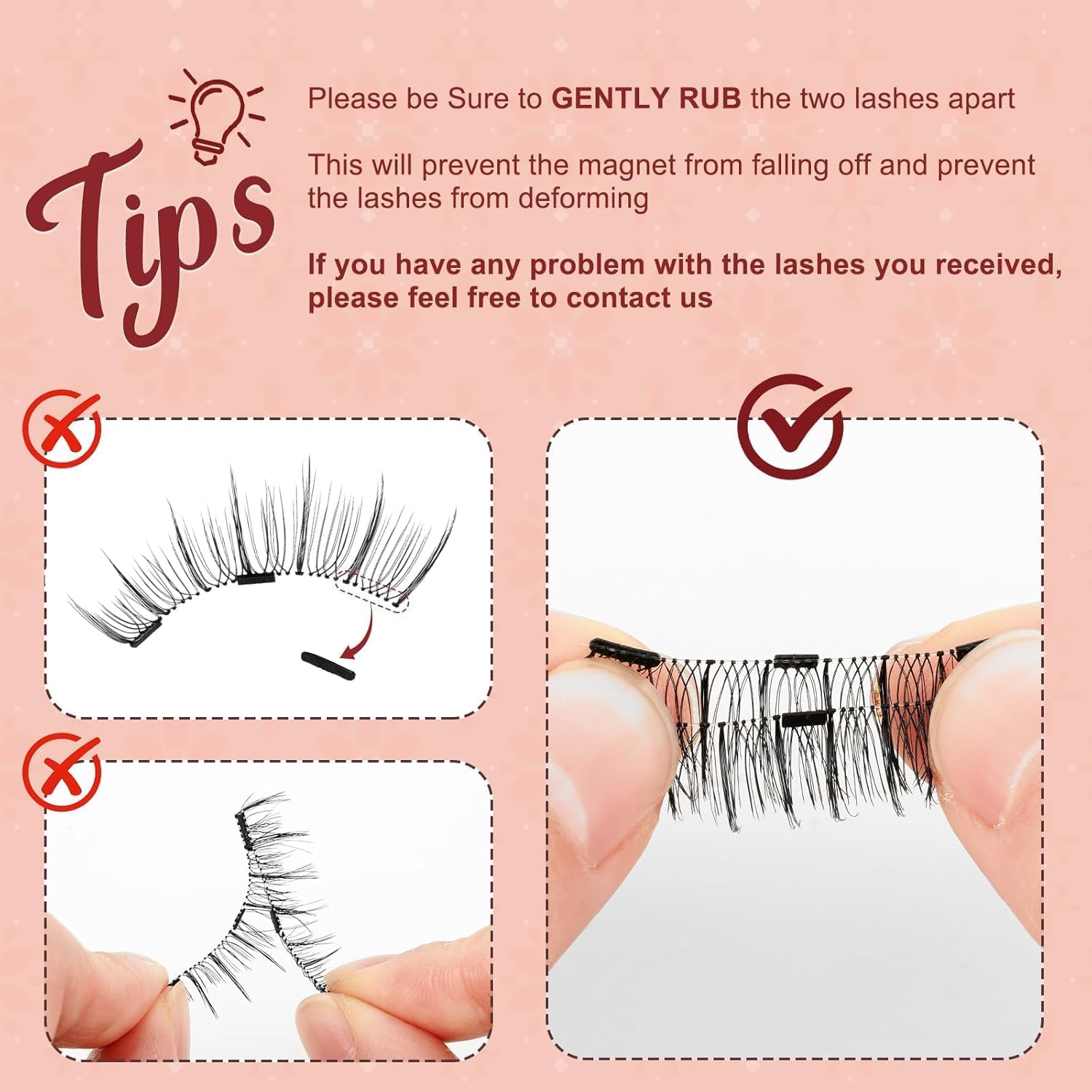 Magnetic-Eyelashes with Applicator, 4 Pairs Magnetic Eye Lashes No Glue or Eyeliner Needed,Reusable Magnetic-Lashes Natural Look without Eyeliner,Eyelashes Easy to Wear and Remove image number 3