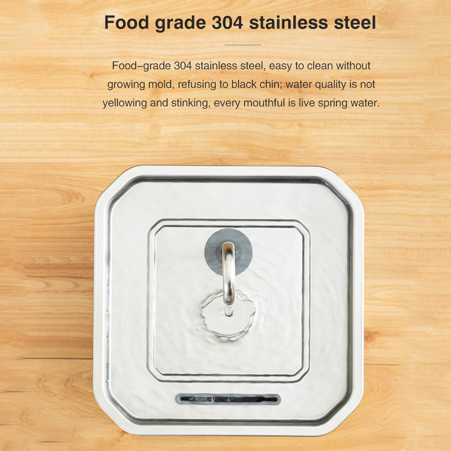 Bewinner Smart Cat Water Fountain Cordless - 3.5L Stainless Steel Automatic Pet Fountain with Activated Carbon & App Alert image number 6