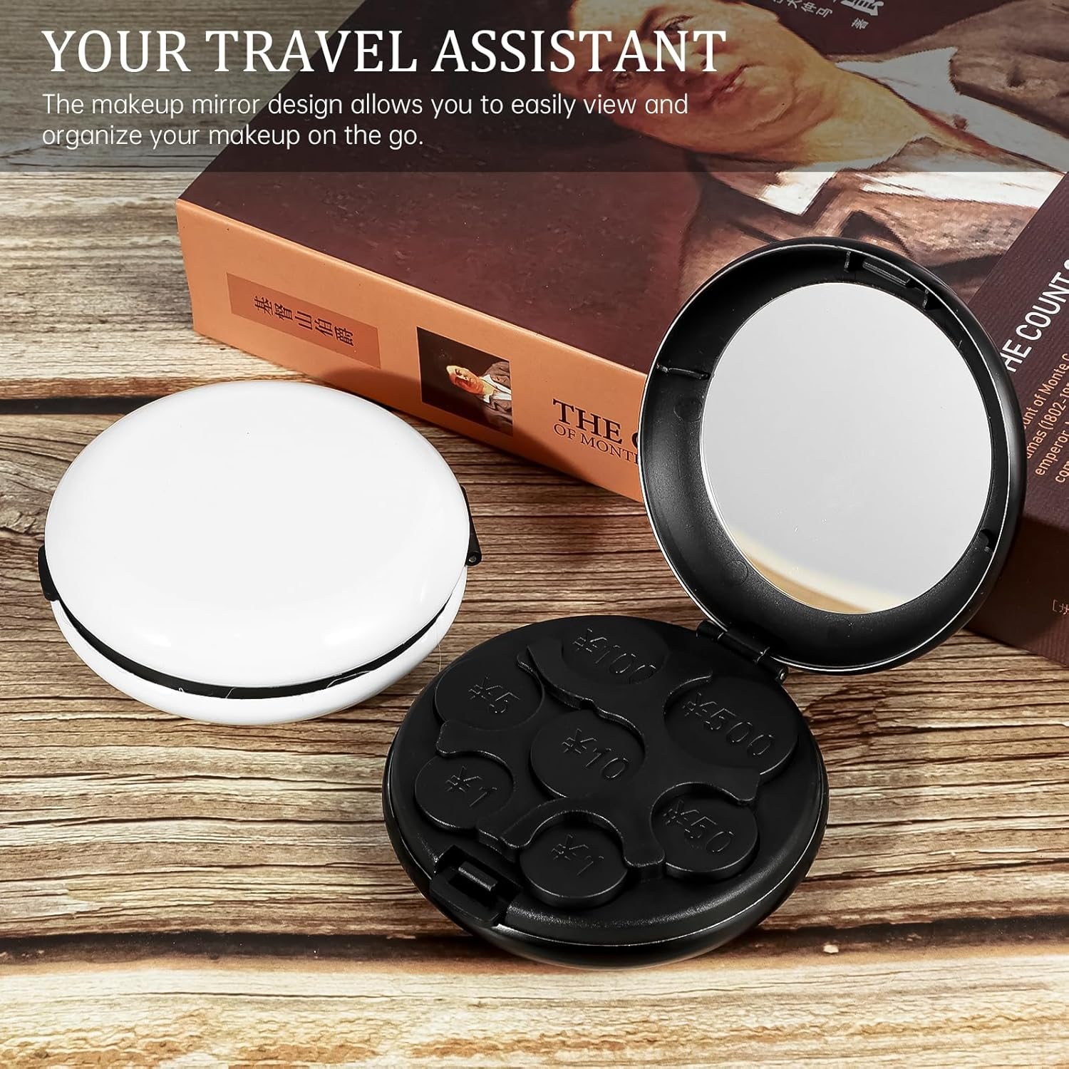 2Pcs Japanese Yen Coin Holders, Space Saving Charge Organizer and Storage with 7 Slots and Mirror, Portable Pocket Charge Organizer, 3.3&times;1.18 Inch Car Charge Holder for Women Men Collectors image number 4