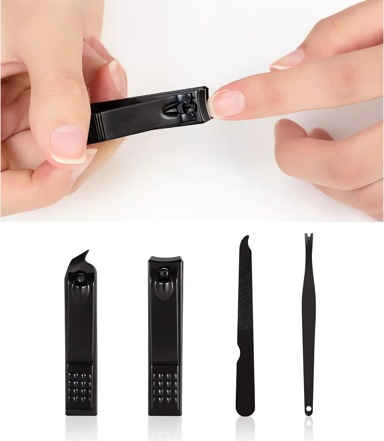 Small Travel Manicure Set for Men and Women, Nail Set, Perfect for Foot and Fingernails, Professional Nail Care Set in Vegan Fabric Case, Perfect for Men and Women, Grey image number 3