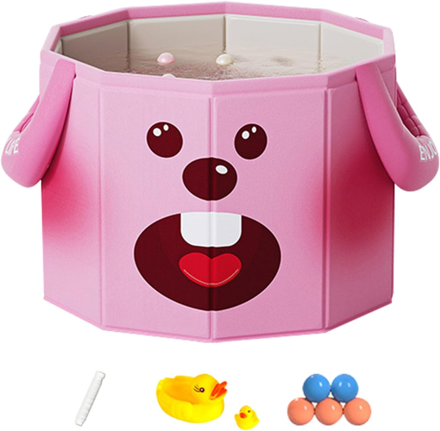 Xoxomeg Baby Bathtub,Portable Cartoon Baby Tub with Handles,Quick Pop up Non Inflatable Bathtub Space-Saving,Durable Baby Tubs for 0~8 Years Old Infants and Toddler (Green)