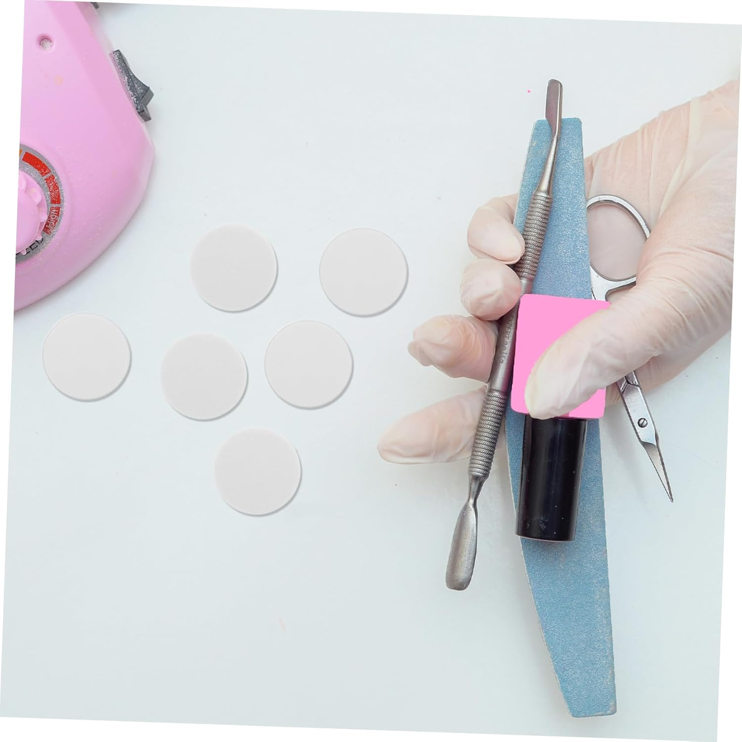 ADOCARN 50Pcs Professional Nail Polish Set Manicure Supplies Nail Buffing Discs Polish Pads Files for Home Use Salon-Quality Finish image number 4