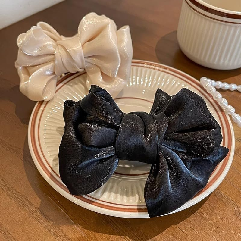 Hair Clip Bow, 2 Pieces Hair Clips, Women'S Hair Clip, Bow, Large Hair Clips, Hair Clips Set Suitable for Thick, Thin, Curly and Long Hair image number 5