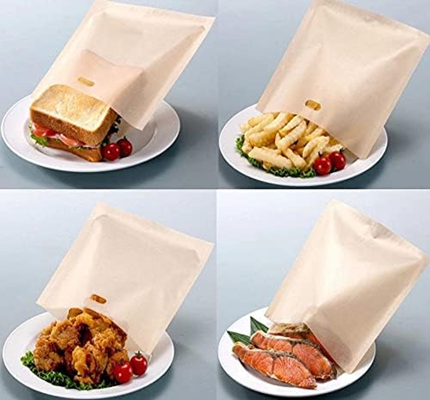 5 Pcs Toastie Pocket Bag Non-Stick Reusable Toaster Sandwich Bags Pouch (5, 16 * 16.5 Cm) image number 1